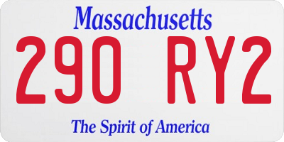 MA license plate 290RY2