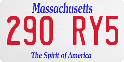 MA license plate 290RY5