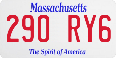 MA license plate 290RY6