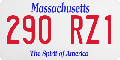 MA license plate 290RZ1