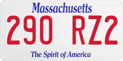 MA license plate 290RZ2