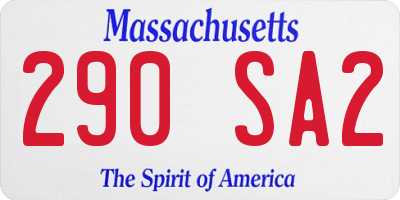 MA license plate 290SA2