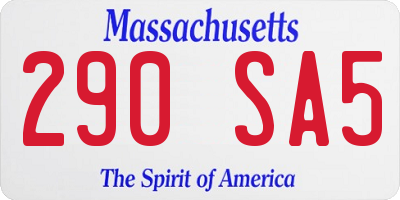 MA license plate 290SA5