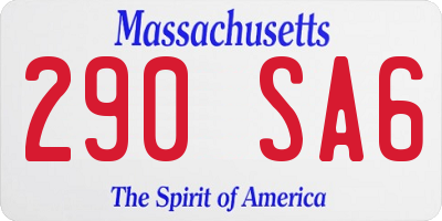 MA license plate 290SA6