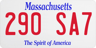 MA license plate 290SA7