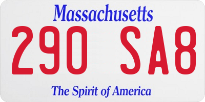 MA license plate 290SA8