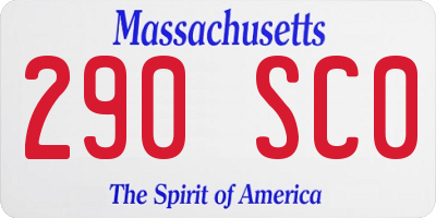 MA license plate 290SC0