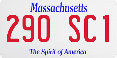 MA license plate 290SC1