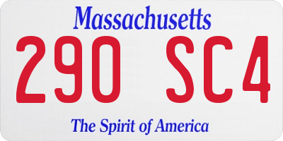 MA license plate 290SC4