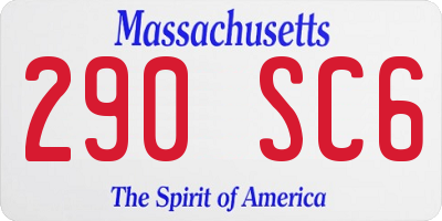 MA license plate 290SC6