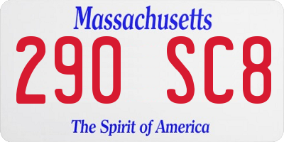 MA license plate 290SC8
