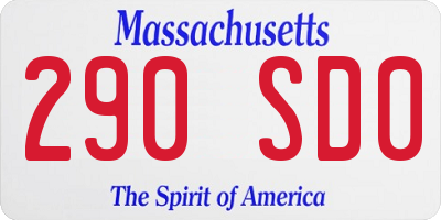 MA license plate 290SD0