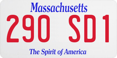 MA license plate 290SD1