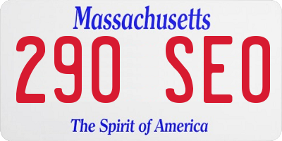 MA license plate 290SE0