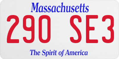 MA license plate 290SE3