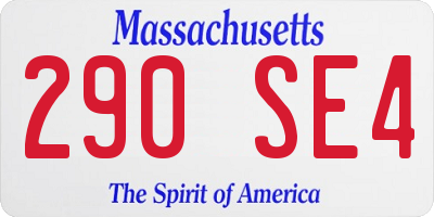 MA license plate 290SE4