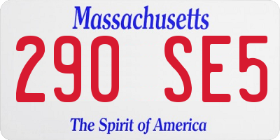 MA license plate 290SE5