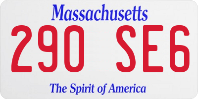 MA license plate 290SE6