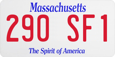MA license plate 290SF1