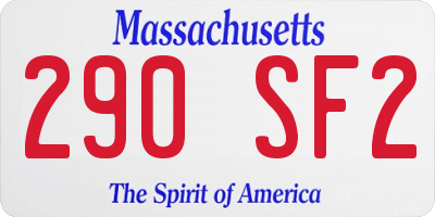 MA license plate 290SF2