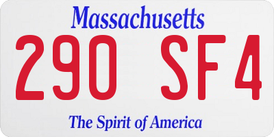 MA license plate 290SF4