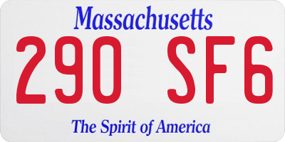 MA license plate 290SF6