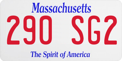 MA license plate 290SG2