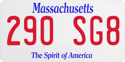 MA license plate 290SG8