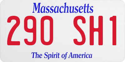 MA license plate 290SH1