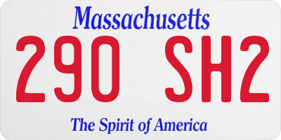 MA license plate 290SH2