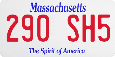 MA license plate 290SH5