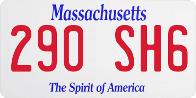 MA license plate 290SH6
