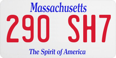 MA license plate 290SH7