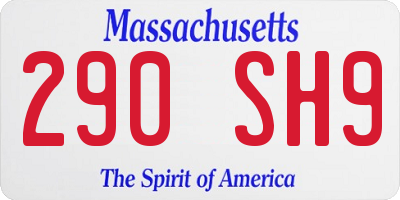 MA license plate 290SH9