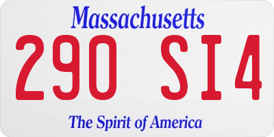MA license plate 290SI4