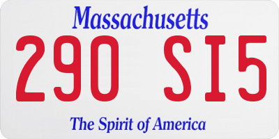 MA license plate 290SI5