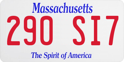 MA license plate 290SI7