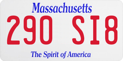 MA license plate 290SI8