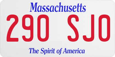 MA license plate 290SJ0