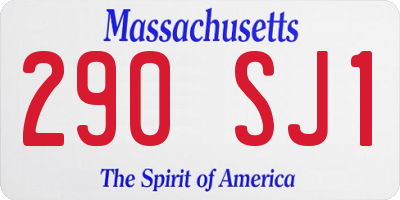 MA license plate 290SJ1