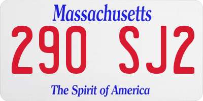 MA license plate 290SJ2