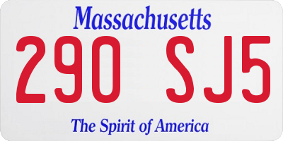 MA license plate 290SJ5