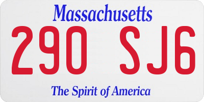MA license plate 290SJ6