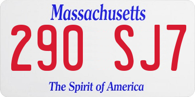 MA license plate 290SJ7