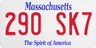 MA license plate 290SK7