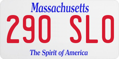 MA license plate 290SL0