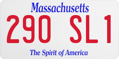 MA license plate 290SL1