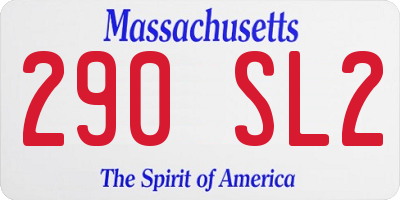MA license plate 290SL2