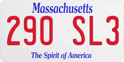 MA license plate 290SL3