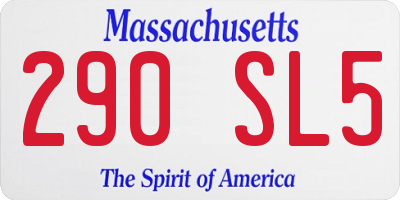 MA license plate 290SL5